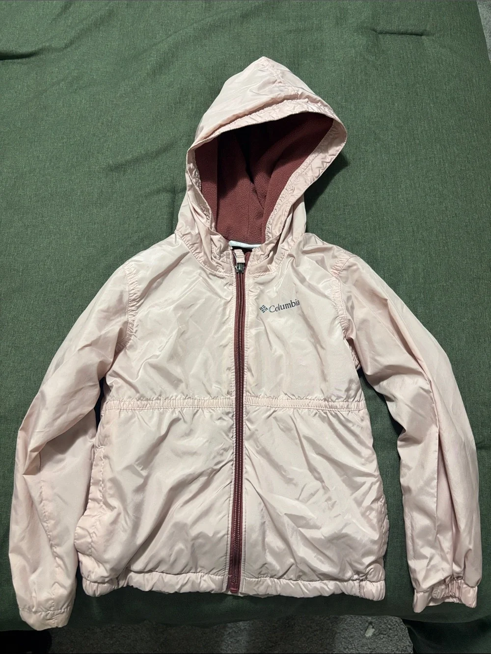 Columbia Kids Light Pink Hooded Jacket with Rose Lining